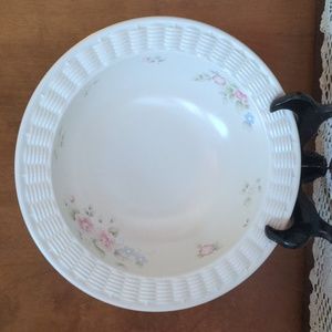 Vintage Pfaltzgraff Tea Rose Stoneware Wicker Serving Bowl NWOT